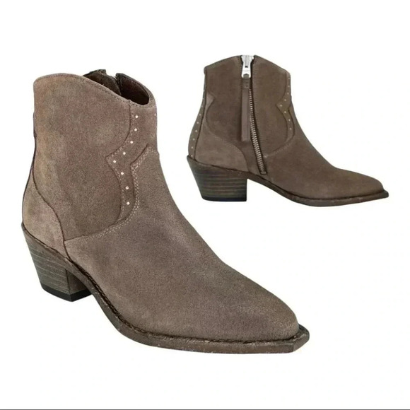 All Saints Melanie Almond Brown Suede Leather Womens Ankle Boots Size 5M - Picture 16 of 16